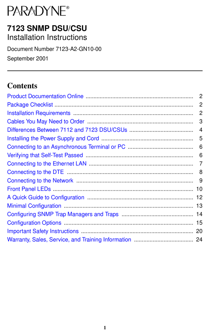 Paradyne 7123 User manual