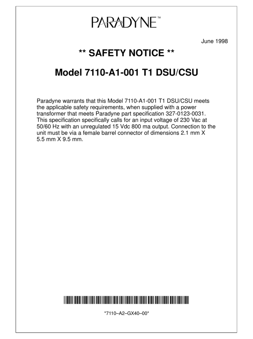 Paradyne 7110 Safety Notice