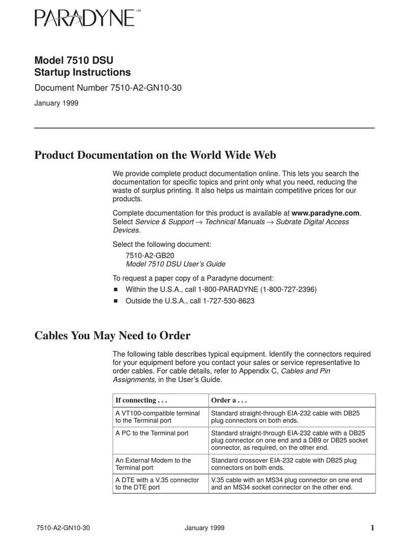 Paradyne 7510 supplementary guide
