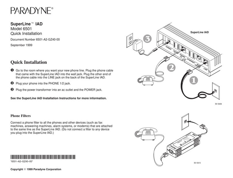 Paradyne 6501 Quick installation