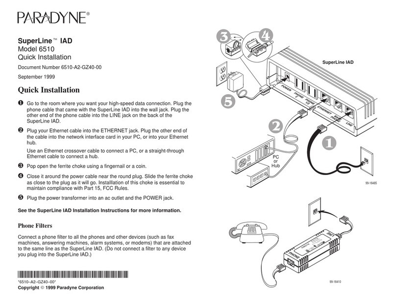 Paradyne SuperLine 6510 Quick installation