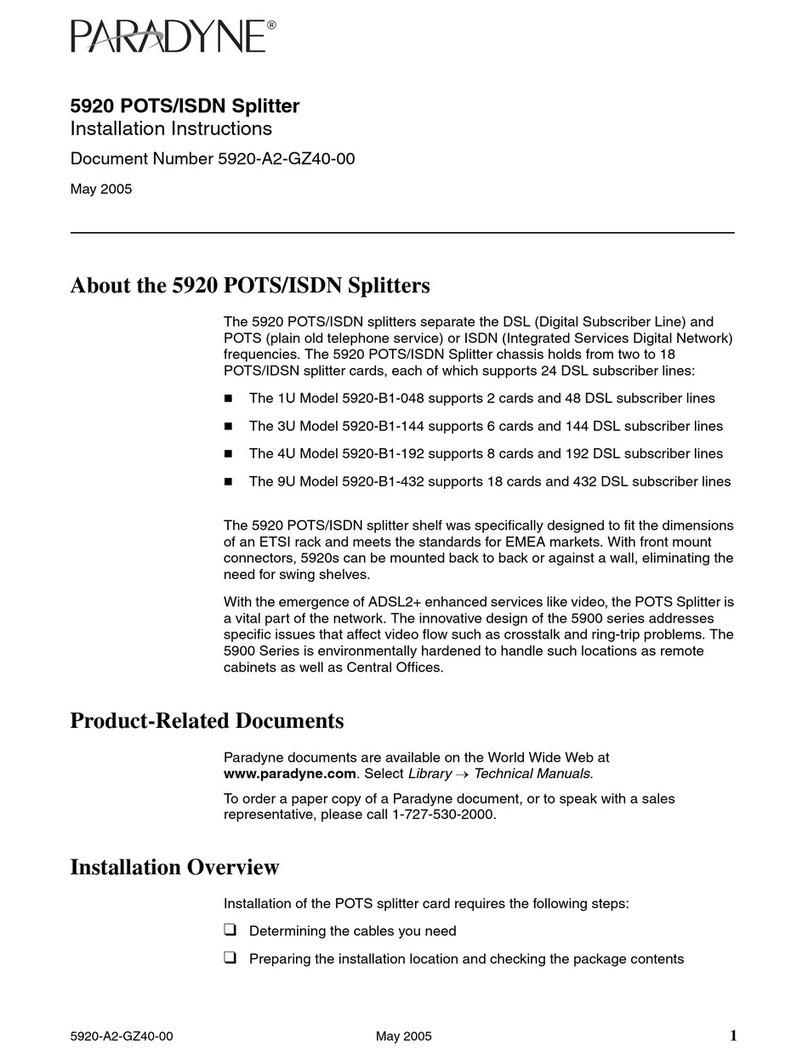 Paradyne 5920 installation instructions