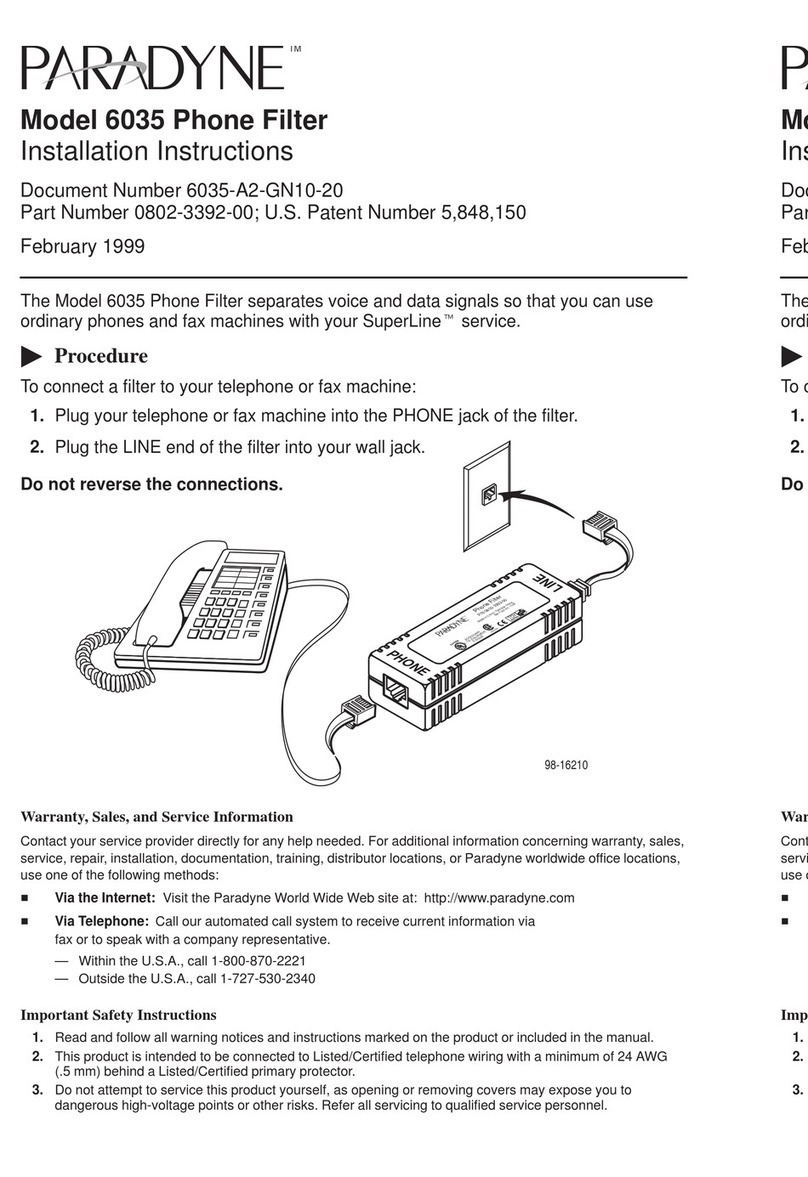 Paradyne 6035 installation instructions Paradyne 6035 installation instructions