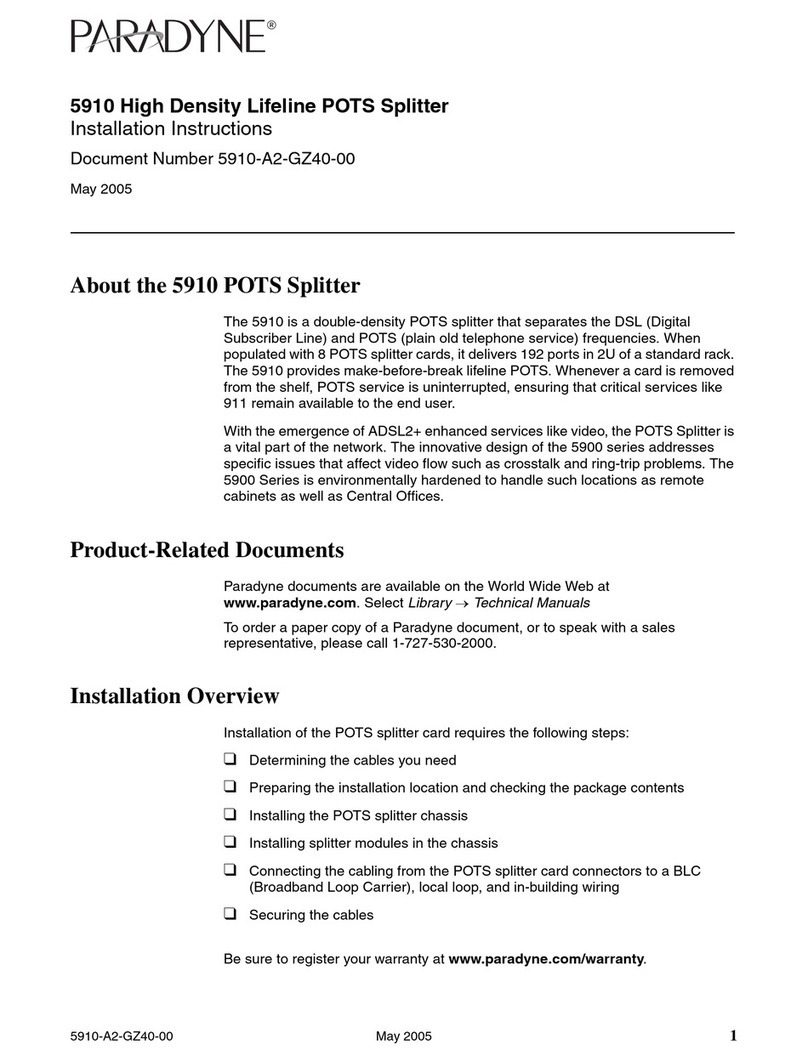 Paradyne 5910 installation instructions