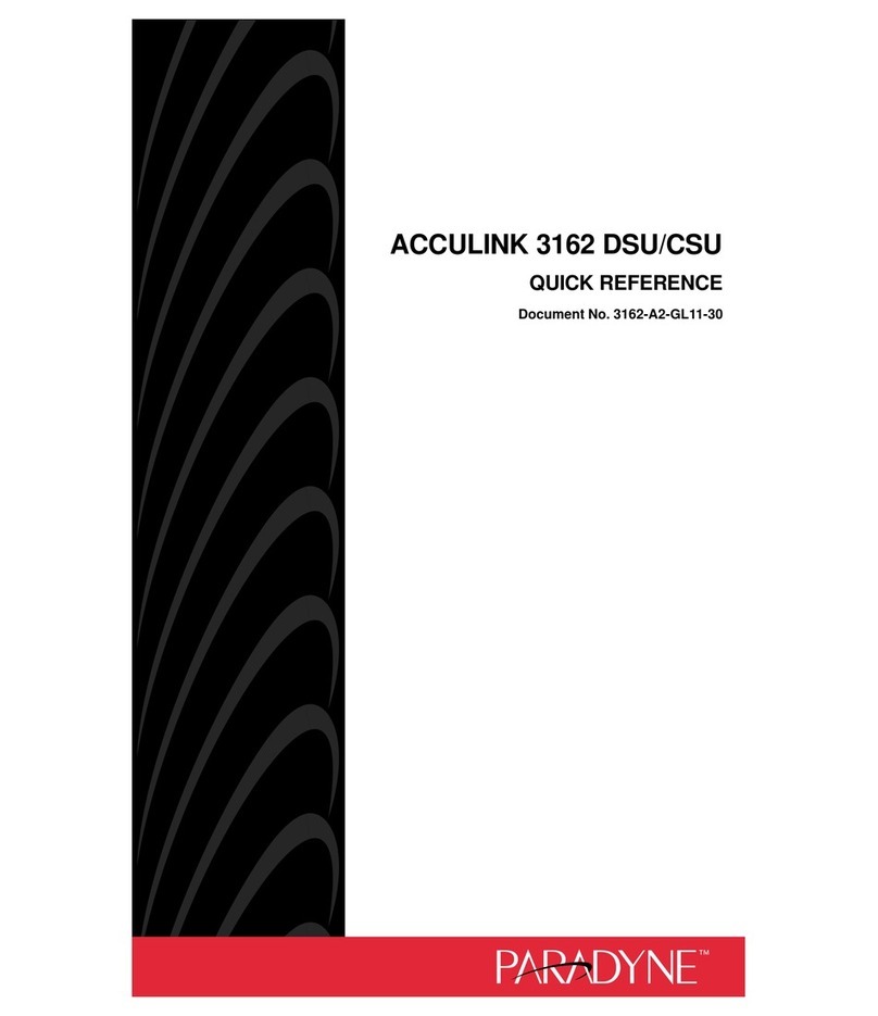 Paradyne 3162 quick reference