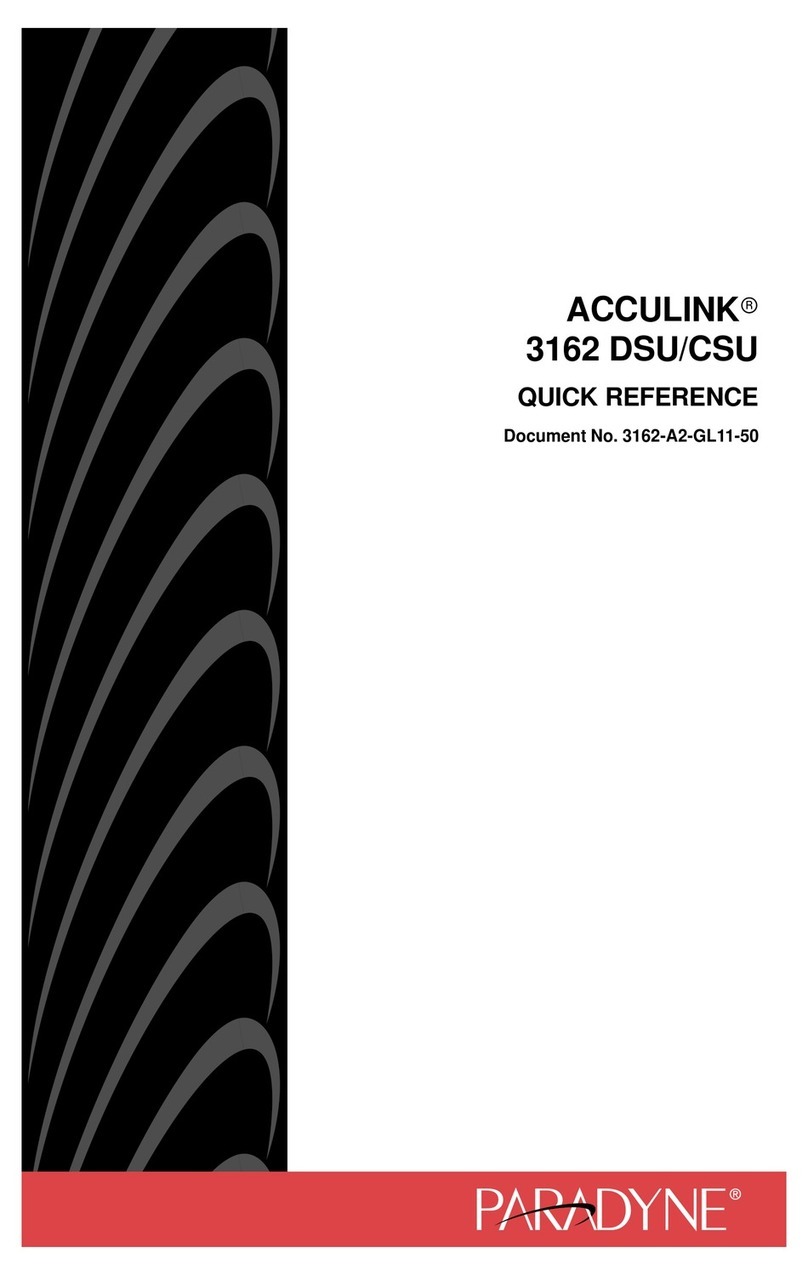 Paradyne 3162 quick reference