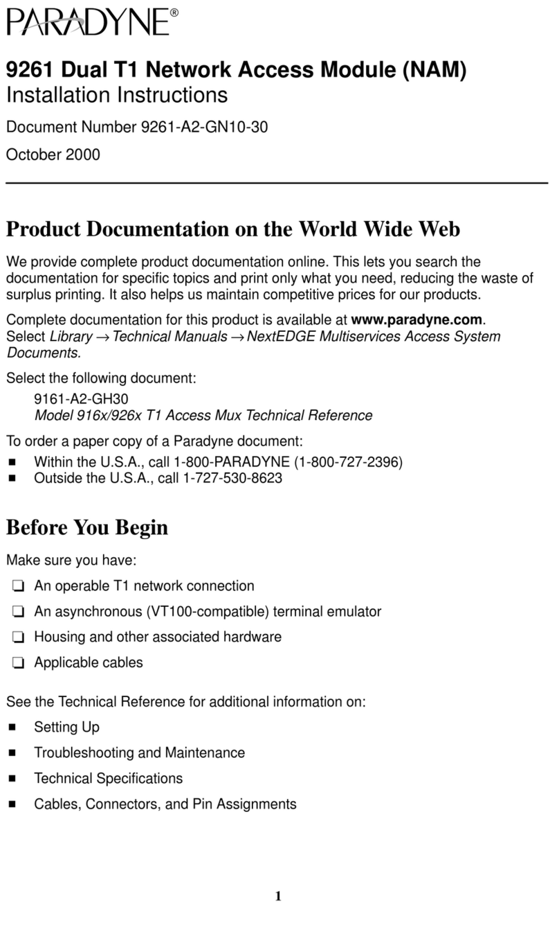 Paradyne 9261 User manual Paradyne 9261 User manual