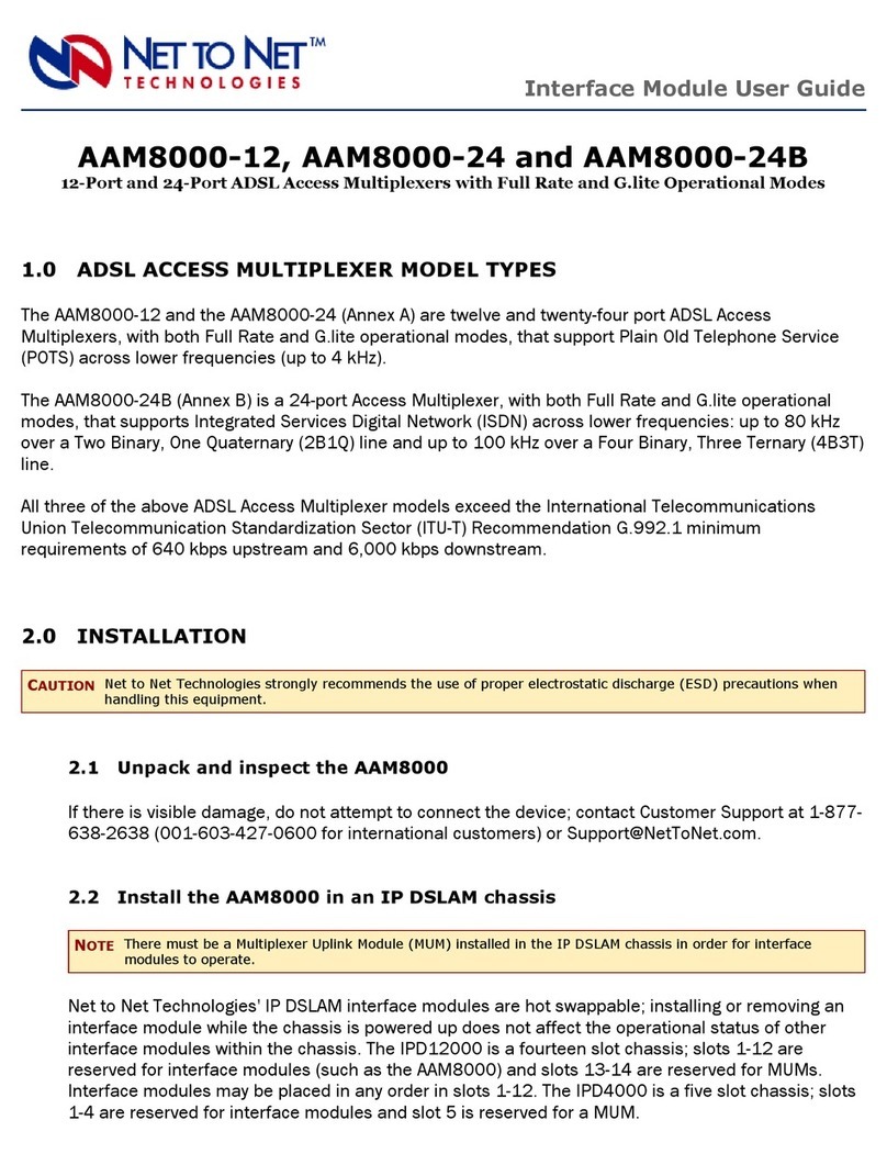 Net to Net Technologies AAM8000 User manual Net to Net Technologies AAM8000 User manual