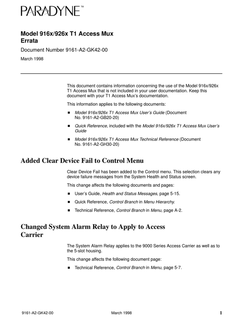 Paradyne 9161 Single T1 Instruction Manual