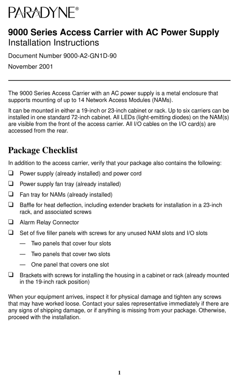 Paradyne 9161 Single T1 User manual