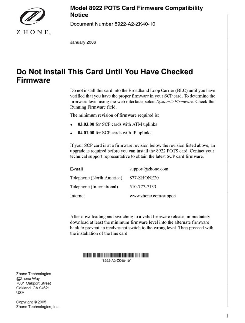 Zhone 8922 Instruction Manual
