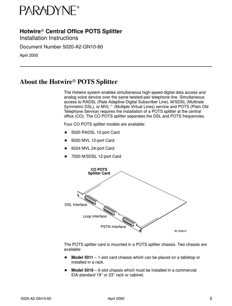 Paradyne Hotwire 5020 installation instructions Paradyne Hotwire 5020 installation instructions
