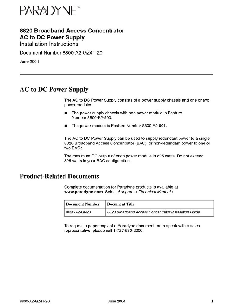 Paradyne 8820 installation instructions