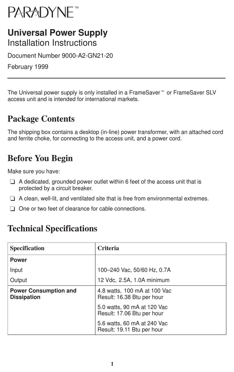 Paradyne FrameSaver 9620 installation instructions