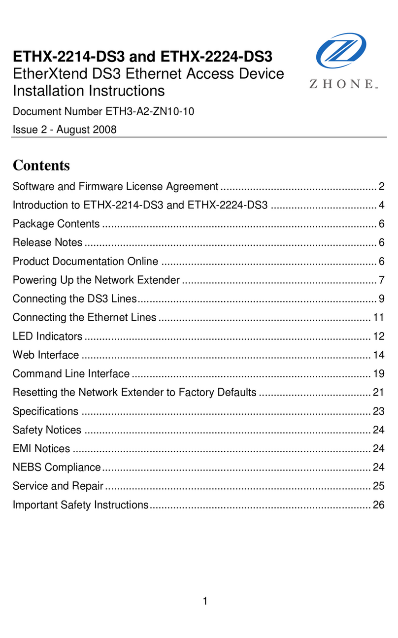 Zhone ETHX-2214-DS3 User manual