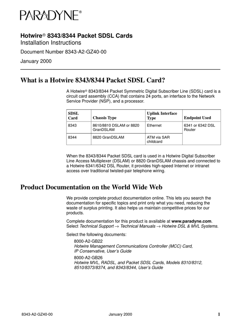 Paradyne Hotwire 8343 installation instructions