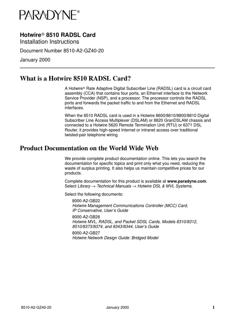 Paradyne Hotwire 8510 installation instructions Paradyne Hotwire 8510 installation instructions