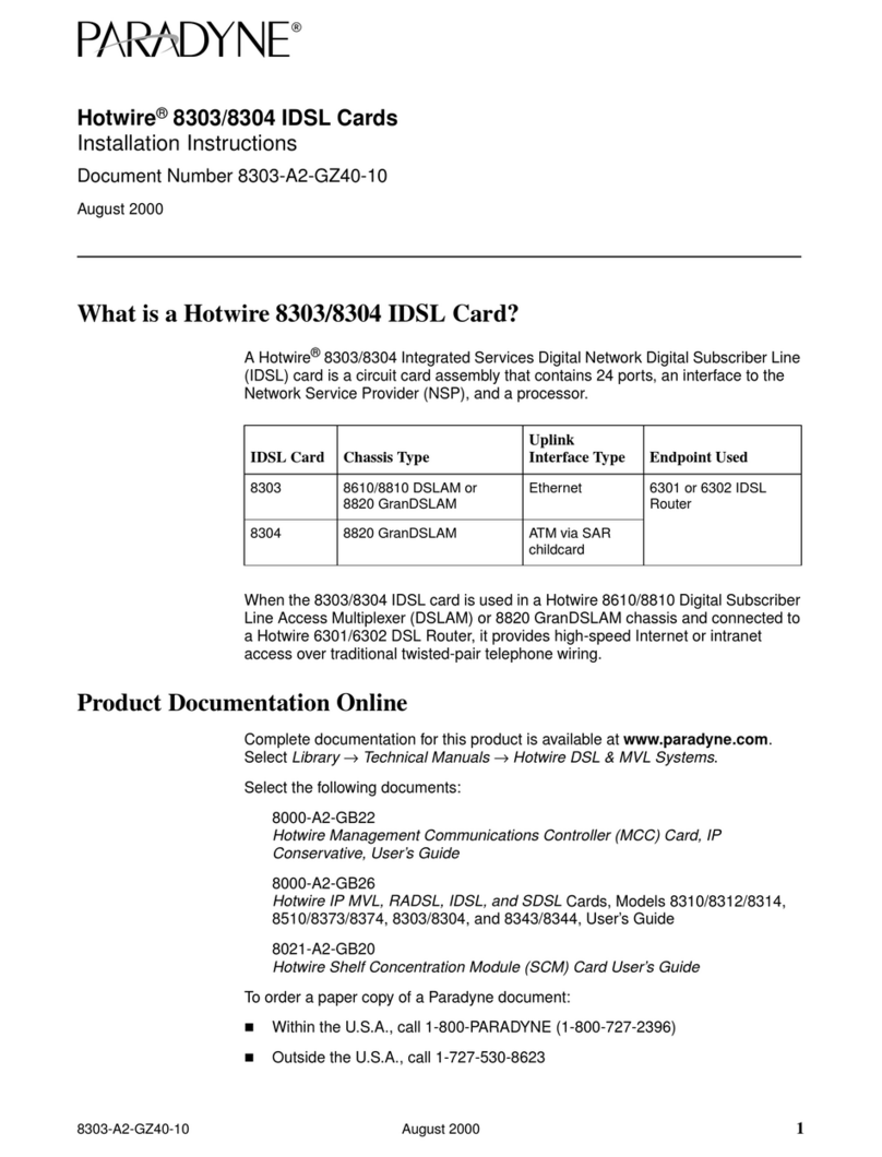 Paradyne Hotwire 8303 installation instructions