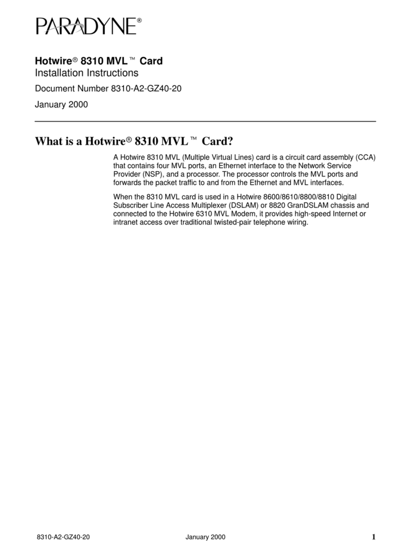 Paradyne Hotwire 8310 installation instructions