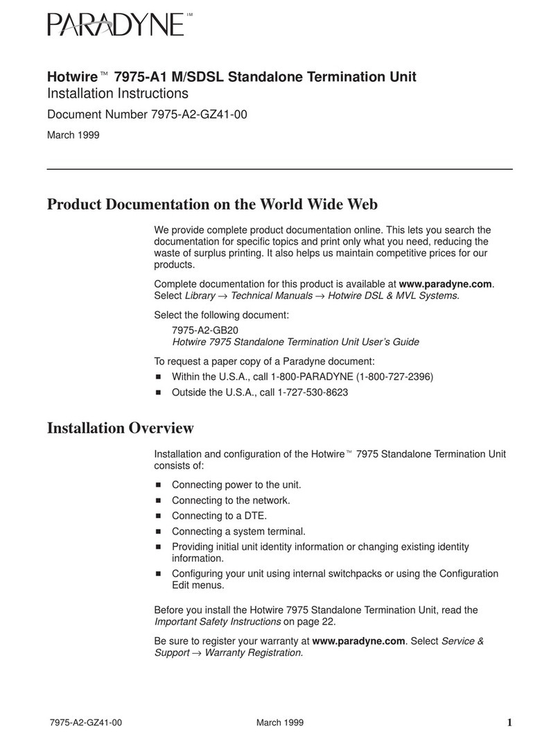 Paradyne Hotwire 7975 installation instructions