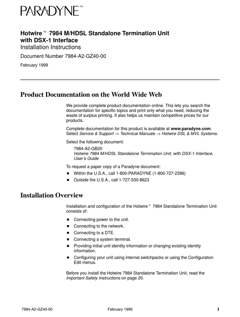 Paradyne 7984 installation instructions