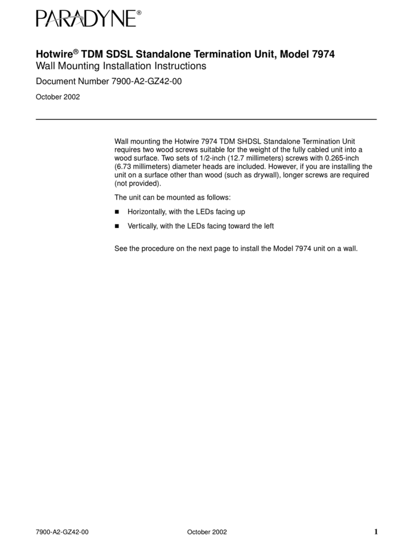 Paradyne Hotwire 7974 Wall Mounting Installation Instructions