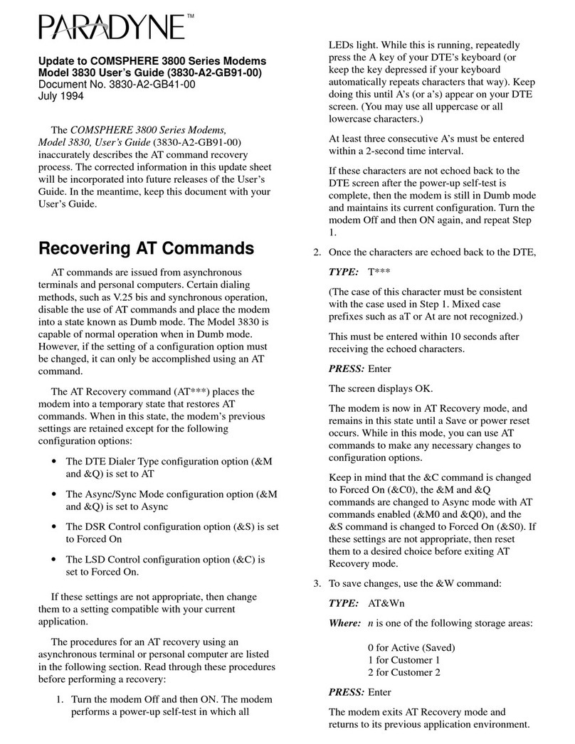Paradyne COMSPHERE 3830 Operator's manual