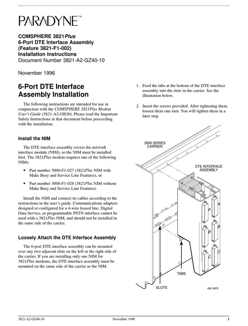 Paradyne COMSPHERE 3821PLUS User manual
