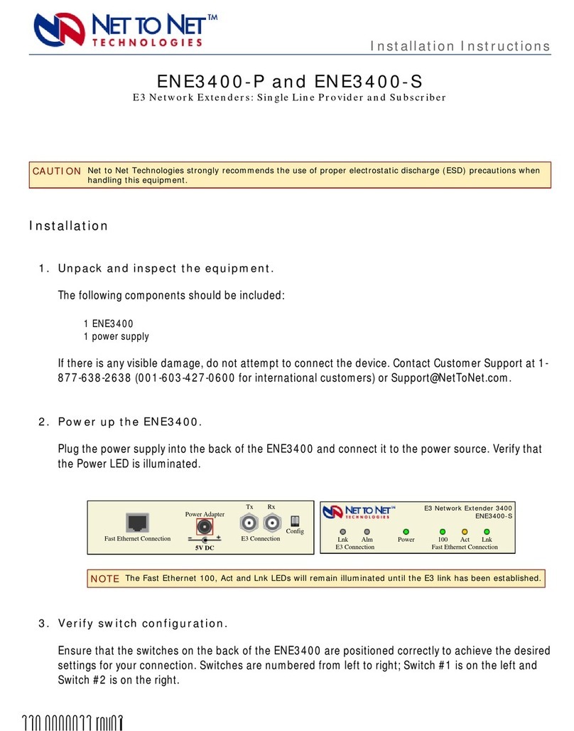 Net to Net Technologies ENE3400-P installation instructions