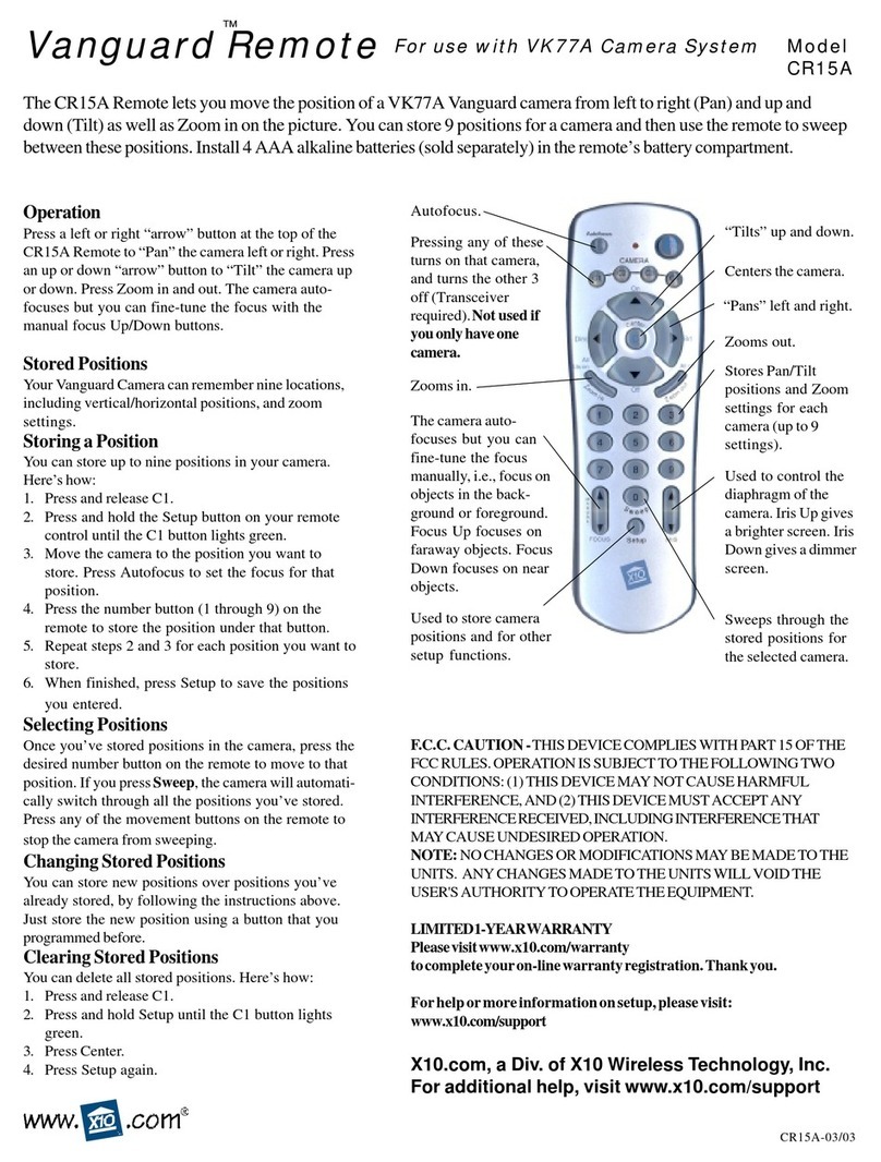 X10 SENTINEL CR15A User manual