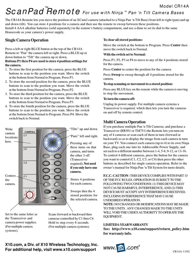 X10 CR14A User manual