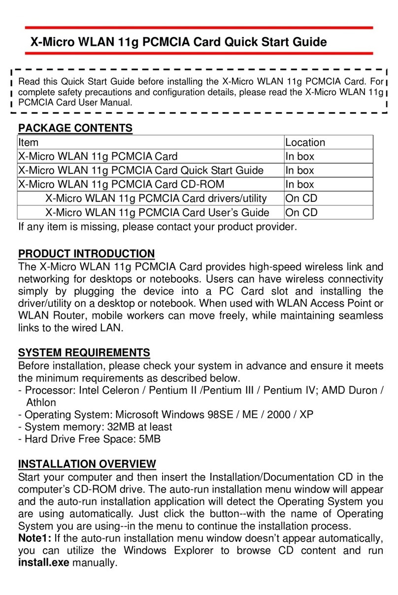 X-Micro XWL-11GPRG User manual
