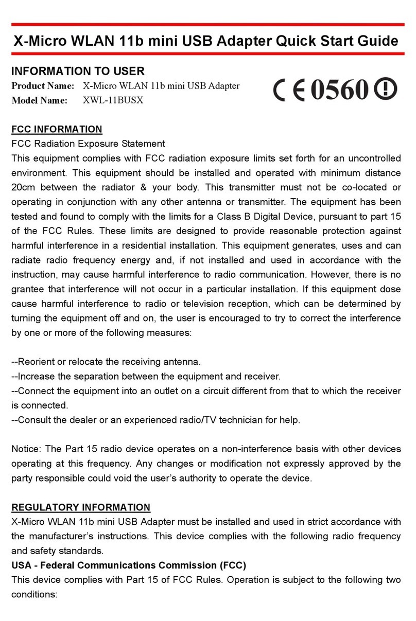 X-Micro XWL-11BUSX User manual X-Micro XWL-11BUSX User manual