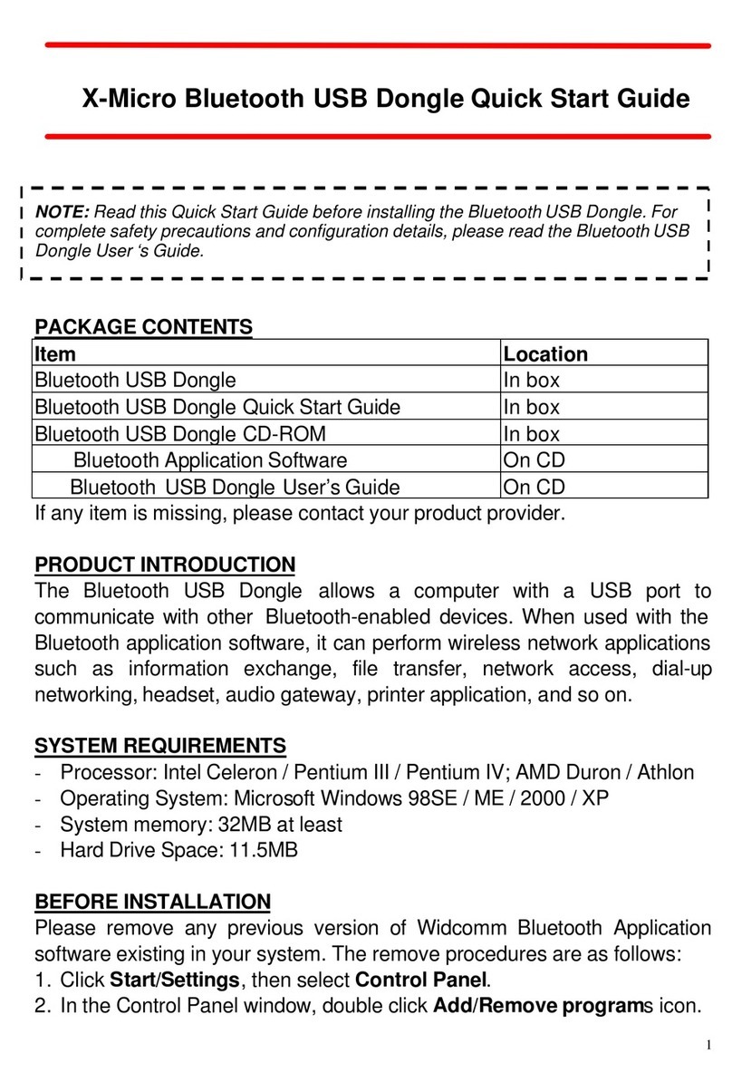 X-Micro XBT-DG2G quick start guide X-Micro XBT-DG2G quick start guide