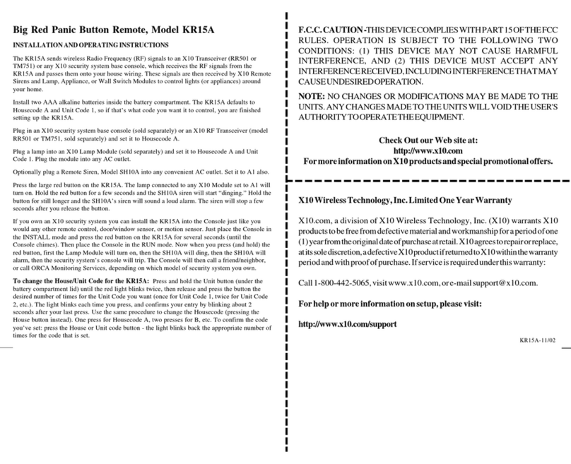 X10 KR15A User manual