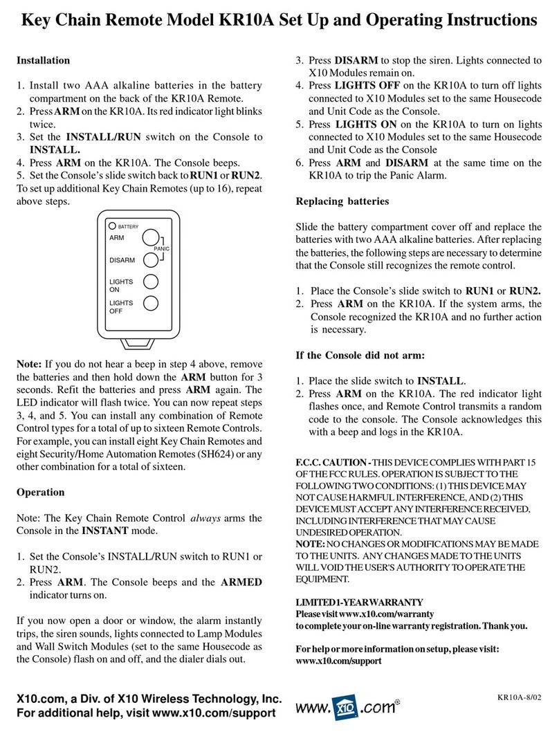 X10 KR10A User manual