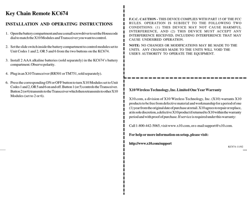 X10 KC674 User manual