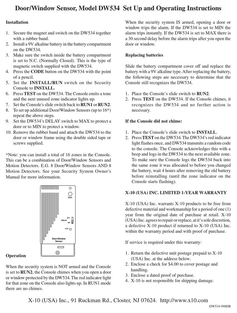 X10 DW534 User manual