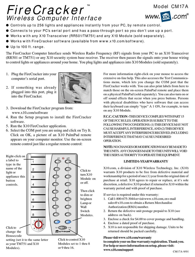 X10 FireCracker CM17A user guide