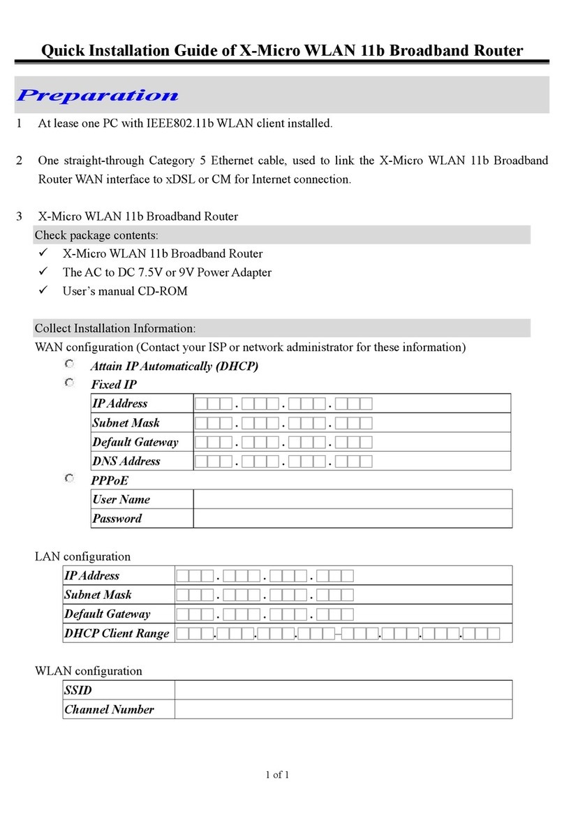 X-Micro XWL-11BRRG User manual