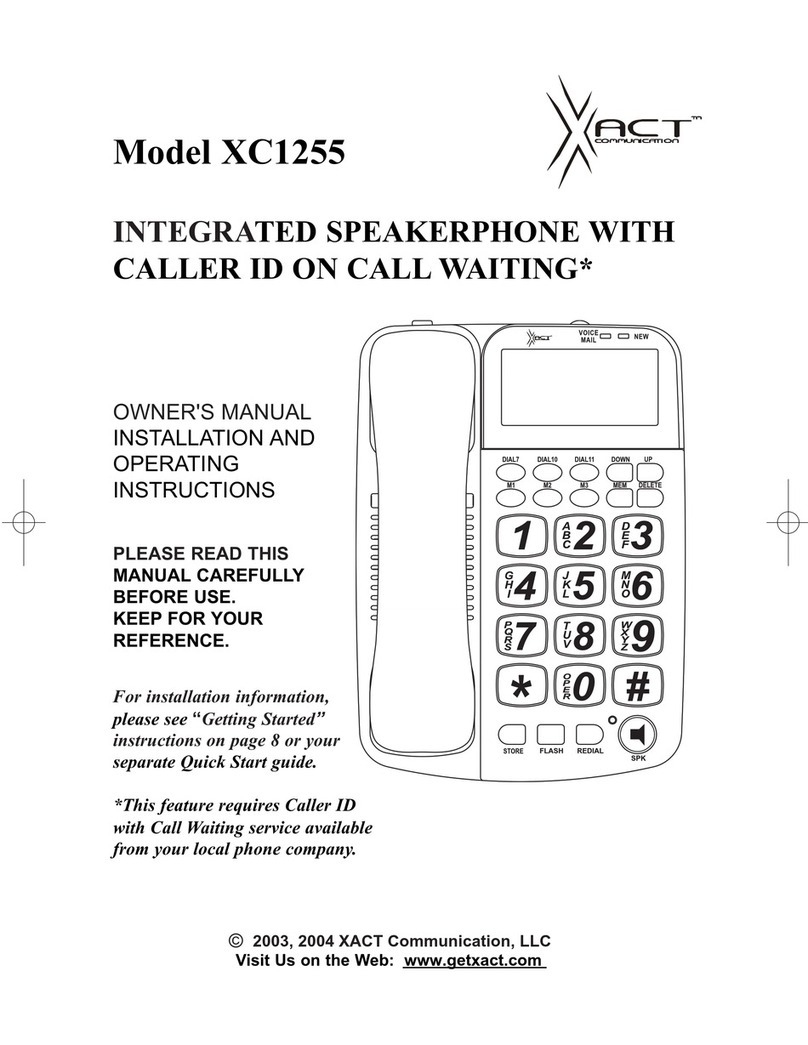 Xact XC1255 Owner's manual installation and operating instructions