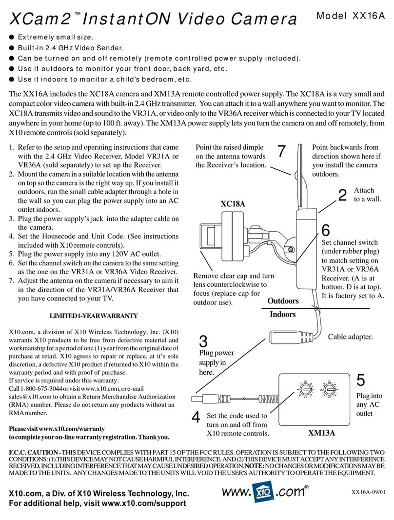 X10 XX16A operating instructions X10 XX16A operating instructions