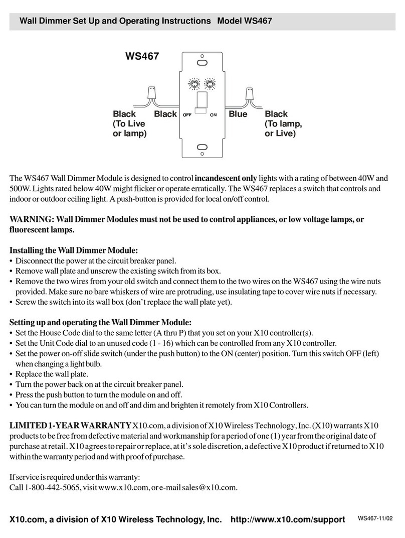 X10 WS467 Set up and operating instructions
