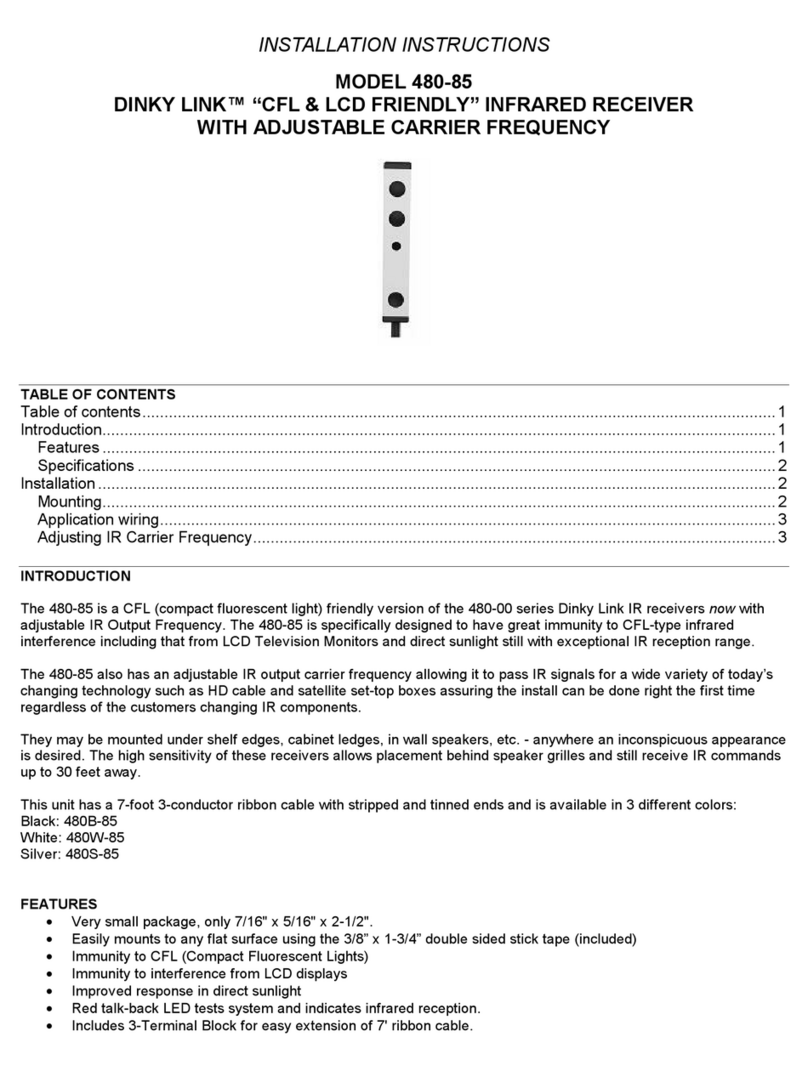 Xantech 480-85 User manual