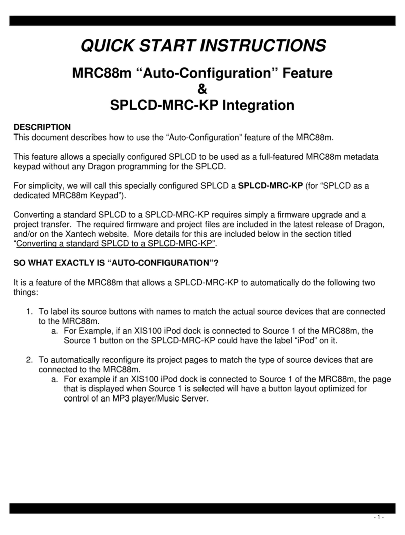 Xantech MRC88M Programming manual Xantech MRC88M Programming manual