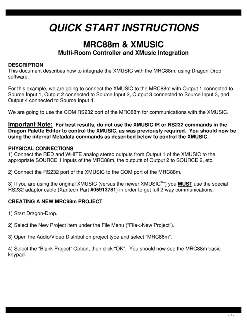 Xantech MRC88M Programming manual Xantech MRC88M Programming manual