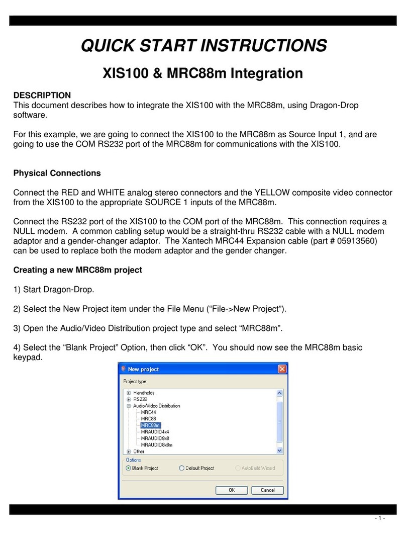 Xantech MRC88M Programming manual Xantech MRC88M Programming manual