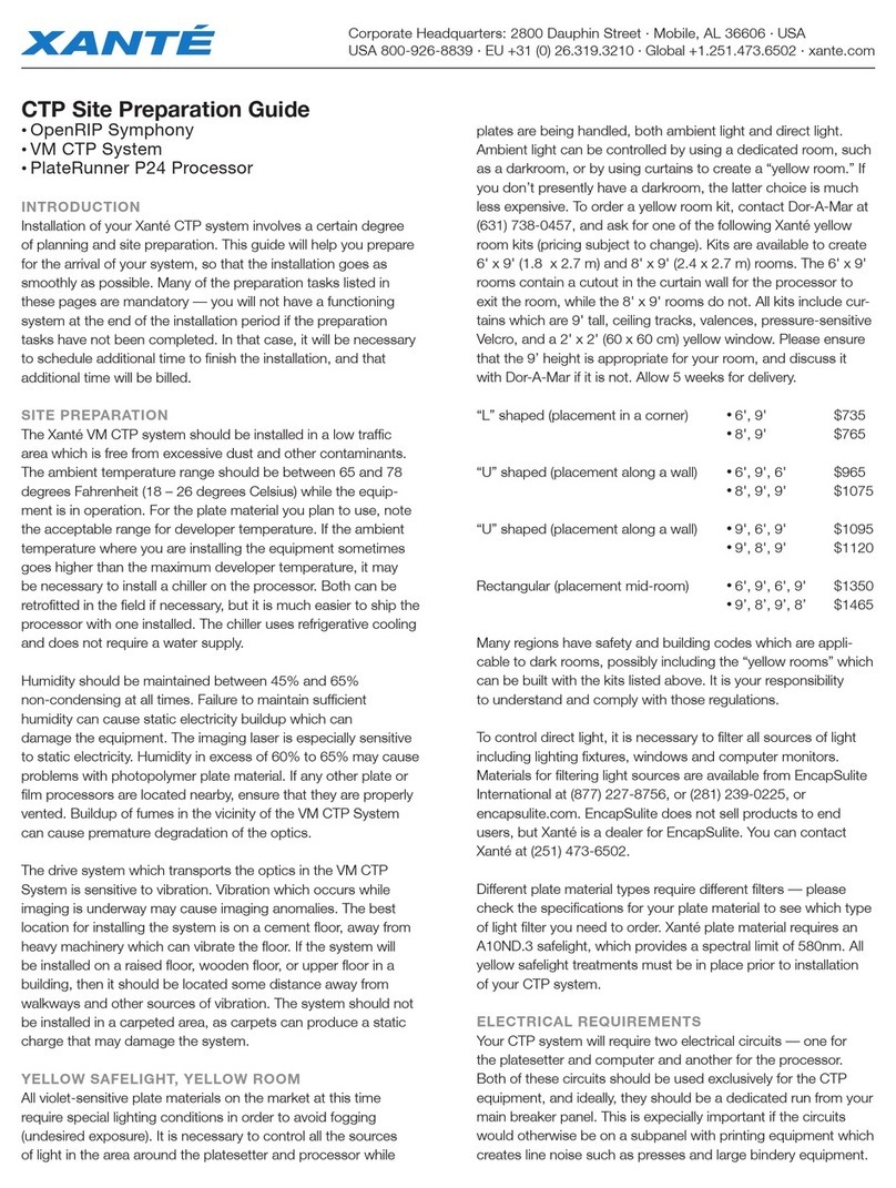 Xante PlateRunner P24 Processor supplementary guide Xante PlateRunner P24 Processor supplementary guide