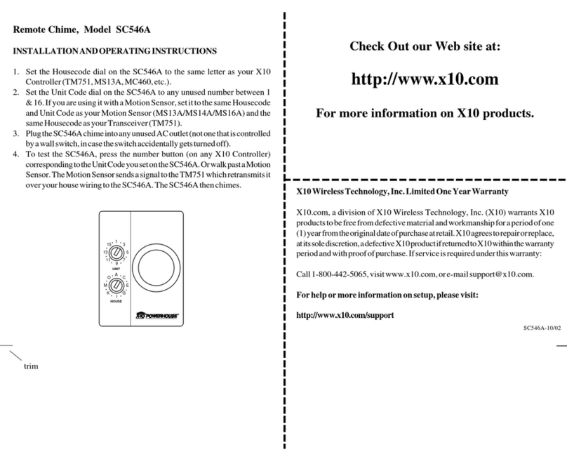 X10 SC546A User manual