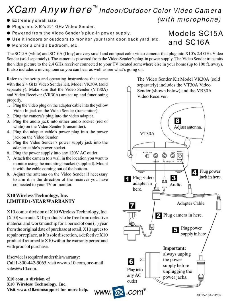 X10 XCam Anywhere SC15A operating instructions